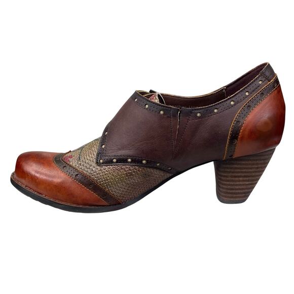 L’artiste X Spring Step Women’s Renaissance Brown Buckle Clog Size 39 US 8.5 - Picture 2 of 12